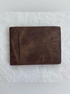 Runbox Genuine Leather Bi-Fold Wallet in Distressed Brown Brand New